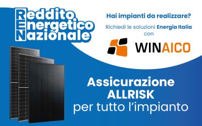 Reddito Energetico:  Energia Italia propone l’assicurazione Allrisk dei moduli Winaico