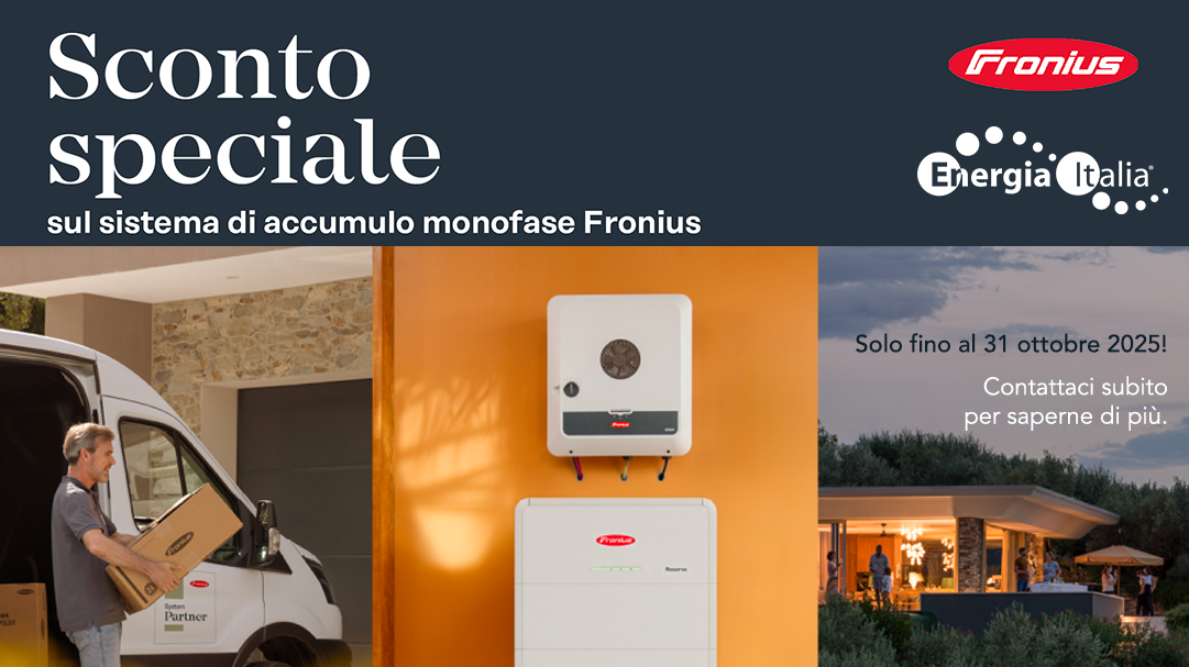 Sistema di accumulo Fronius Reserva con inverter GEN24 in promozione su Energia Italia.