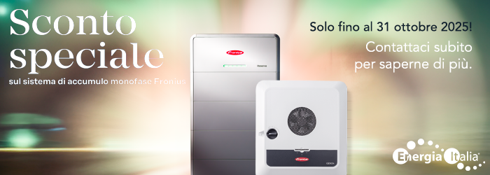 Sistema di accumulo Fronius Reserva con inverter GEN24 in promozione su Energia Italia Sistema di accumulo Fronius Reserva con inverter GEN24 in promozione su Energia Italia